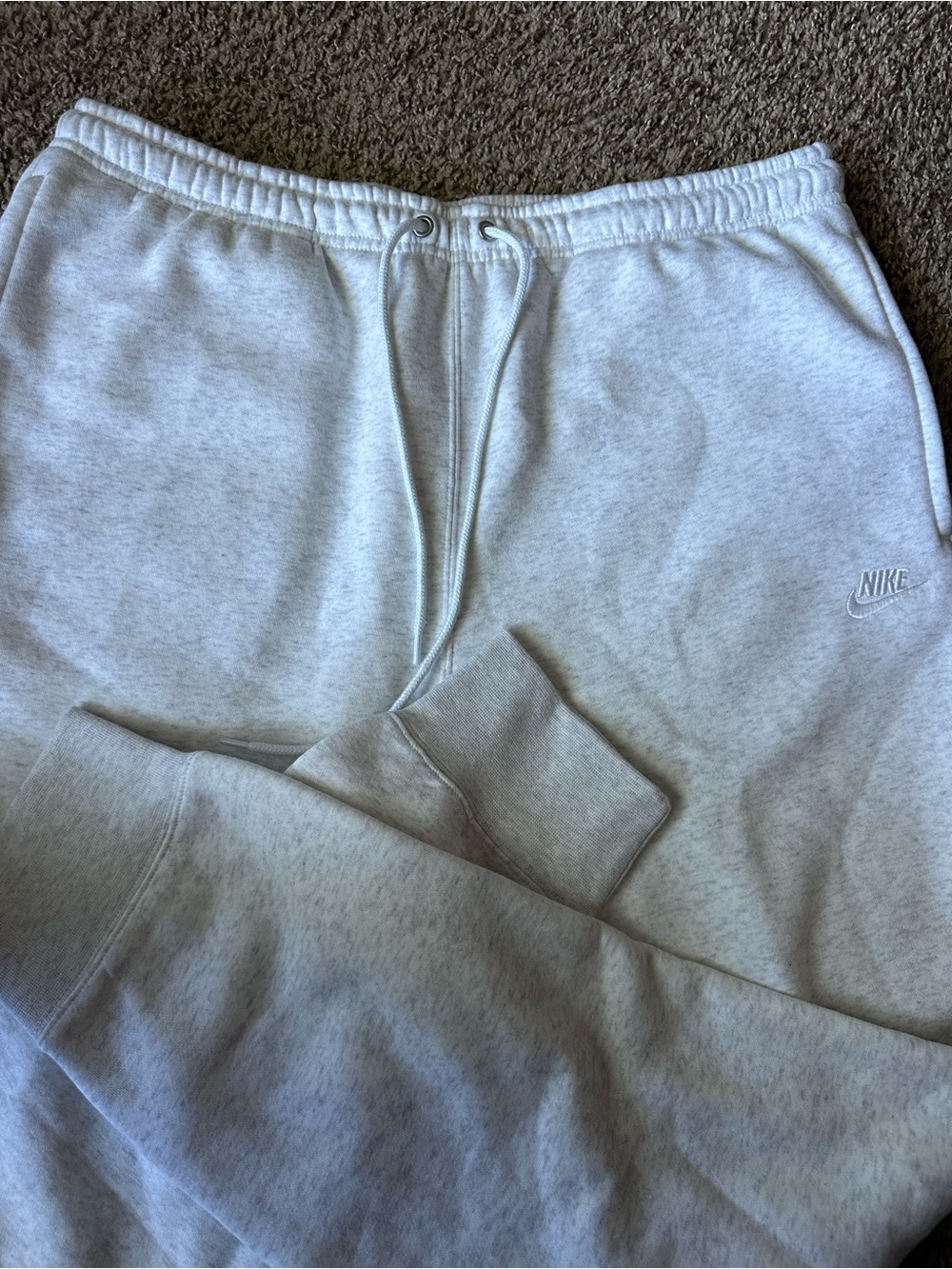 Nike Heather Gray Sweatpants with Embroidered Swoosh NWT Large